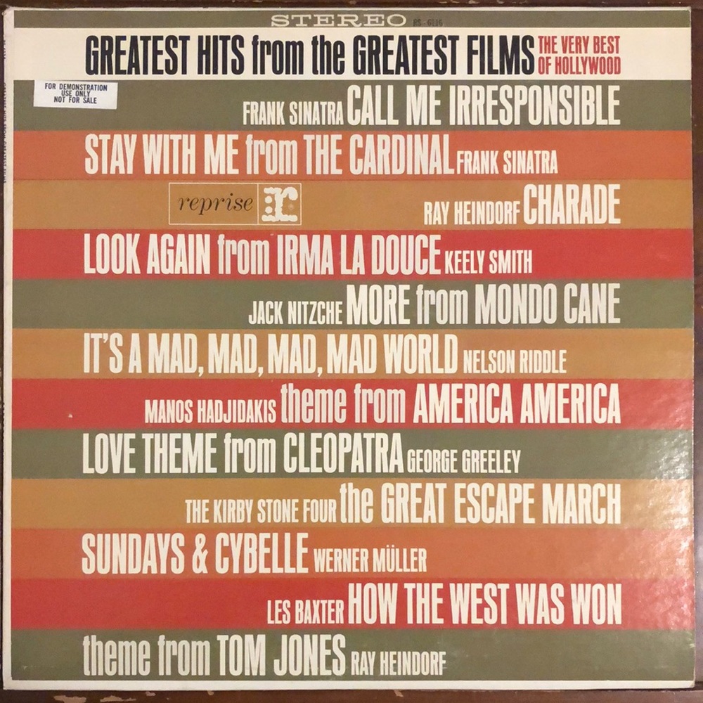 Greatest Hits From The Greatest Films Vinyl Lp '64